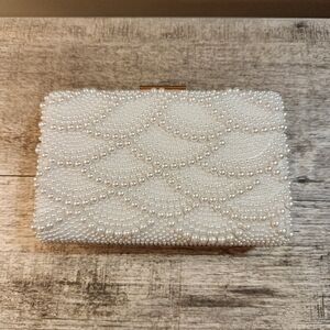 Chic Pearl-Embellished Clutch
